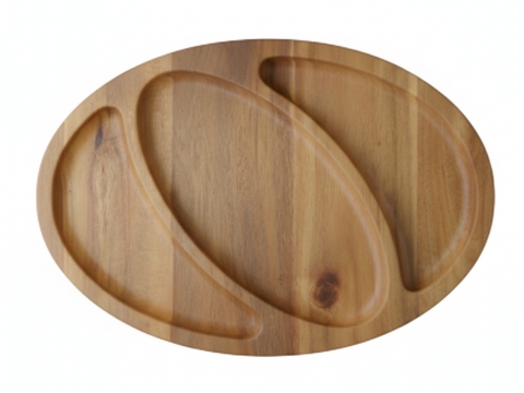 Oval acacia wood serving platter